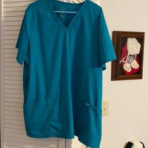 2 Plus Size 3XL Cherokee teal scrub tops